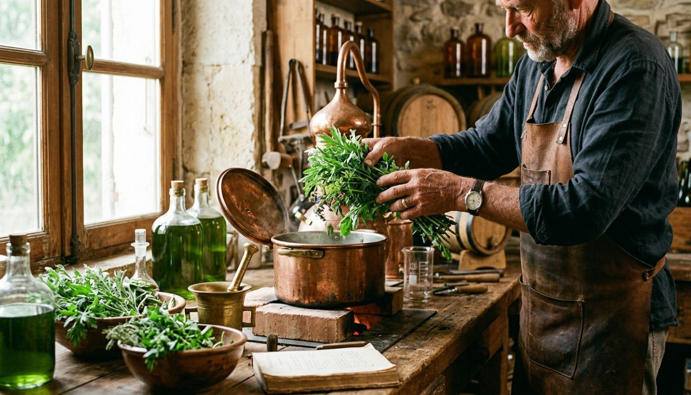 Techniques artisanales derrière la création de l'absinthe